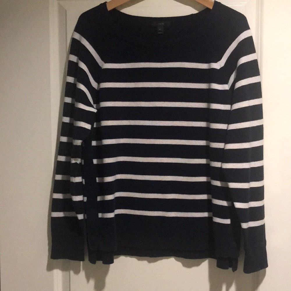 J.Crew Navy & White stripped sweater XL